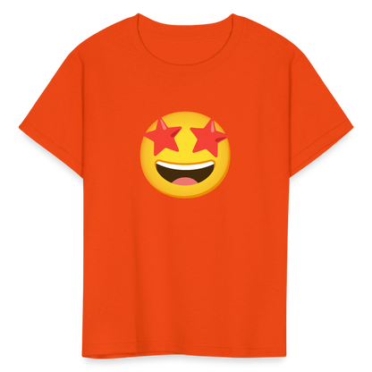 🤩 Star-Struck (Google Noto Color Emoji) Kids' T-Shirt - orange