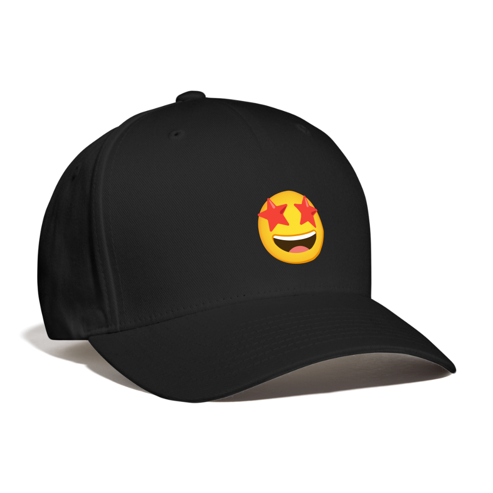🤩 Star-Struck (Google Noto Color Emoji) Baseball Cap - black
