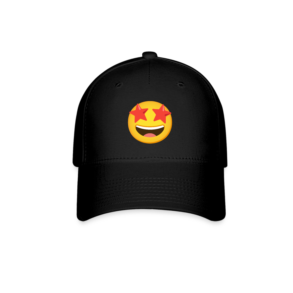 🤩 Star-Struck (Google Noto Color Emoji) Baseball Cap - black