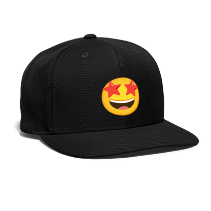 🤩 Star-Struck (Google Noto Color Emoji) Snapback Baseball Cap - black