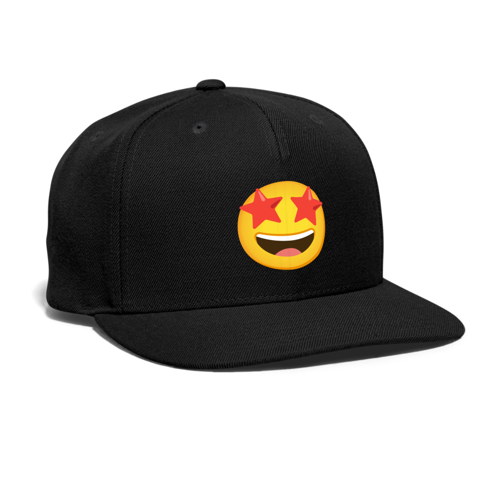 🤩 Star-Struck (Google Noto Color Emoji) Snapback Baseball Cap - black