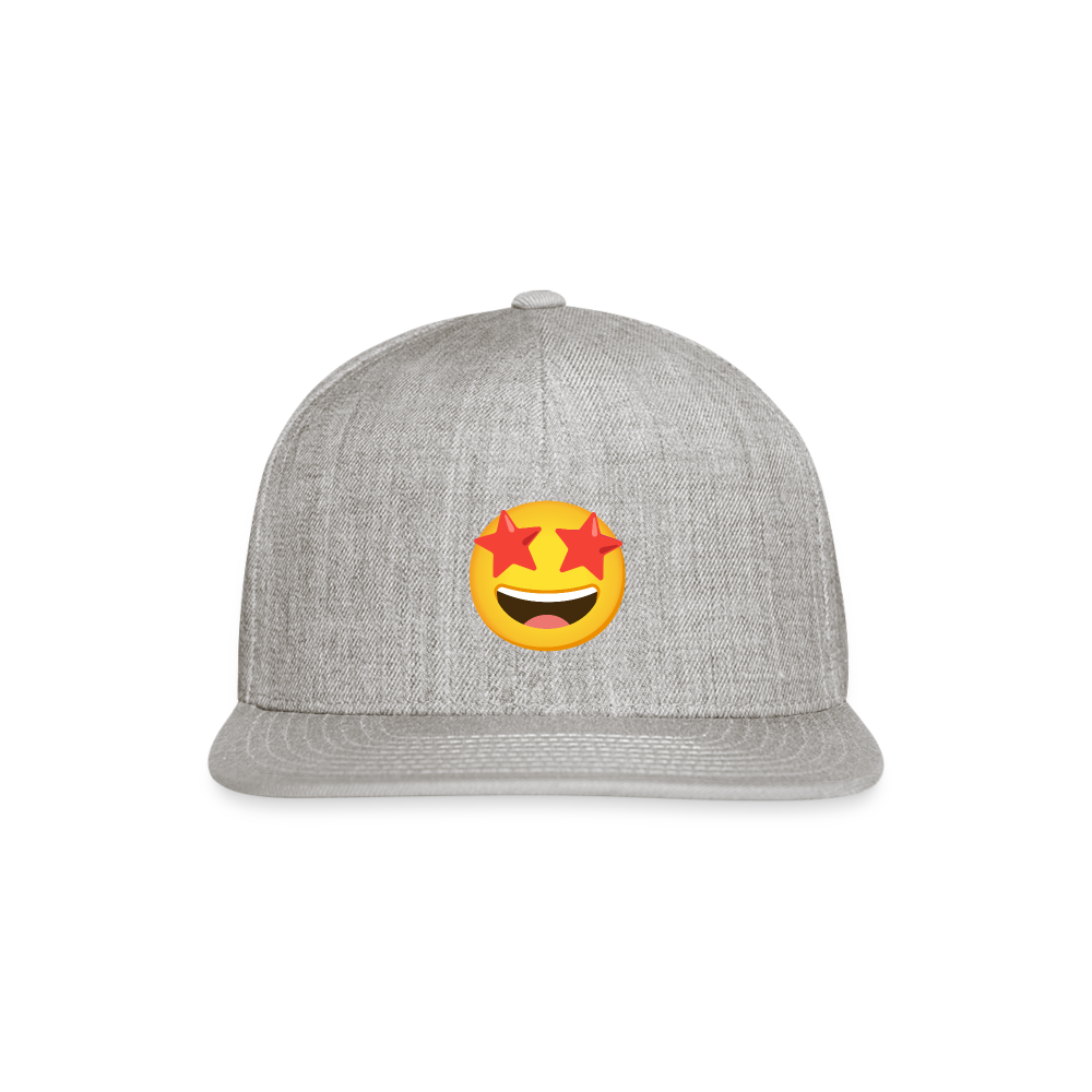 🤩 Star-Struck (Google Noto Color Emoji) Snapback Baseball Cap - heather gray