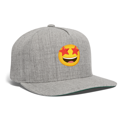🤩 Star-Struck (Google Noto Color Emoji) Snapback Baseball Cap - heather gray