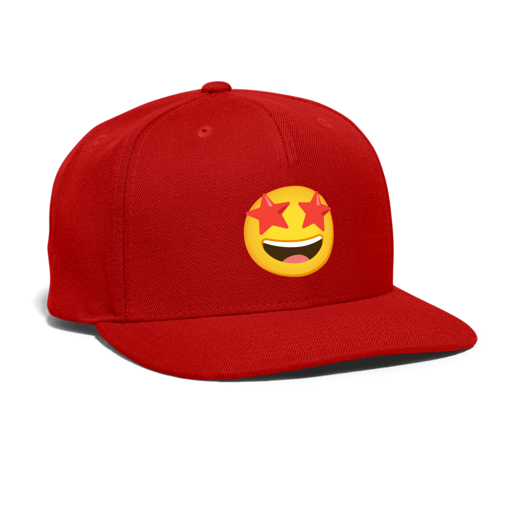 🤩 Star-Struck (Google Noto Color Emoji) Snapback Baseball Cap - red