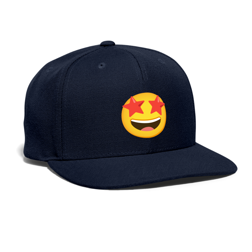 🤩 Star-Struck (Google Noto Color Emoji) Snapback Baseball Cap - navy