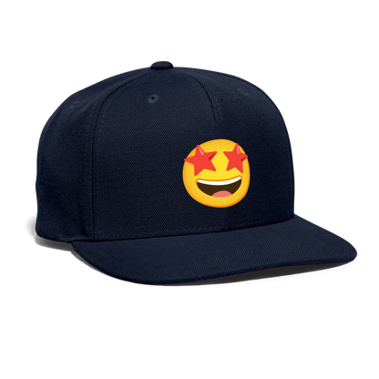 🤩 Star-Struck (Google Noto Color Emoji) Snapback Baseball Cap - navy