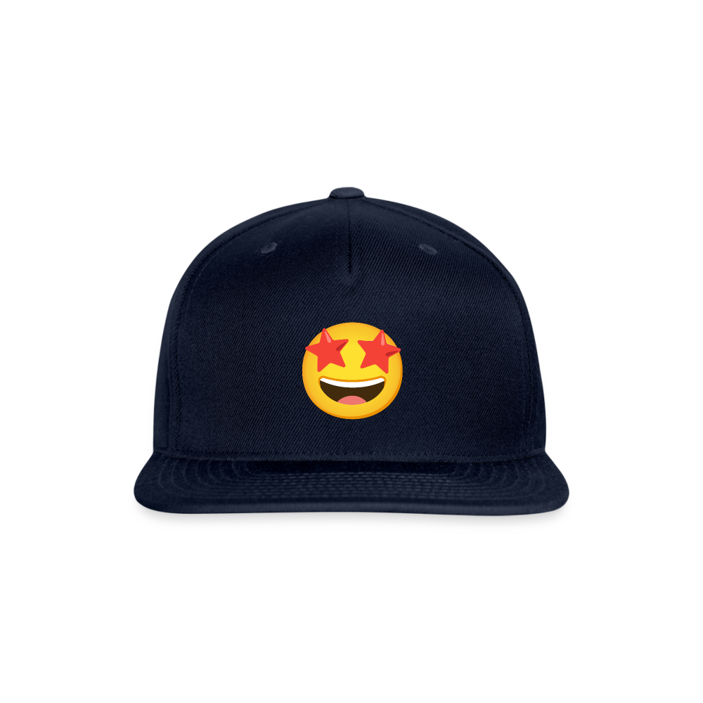 🤩 Star-Struck (Google Noto Color Emoji) Snapback Baseball Cap - navy