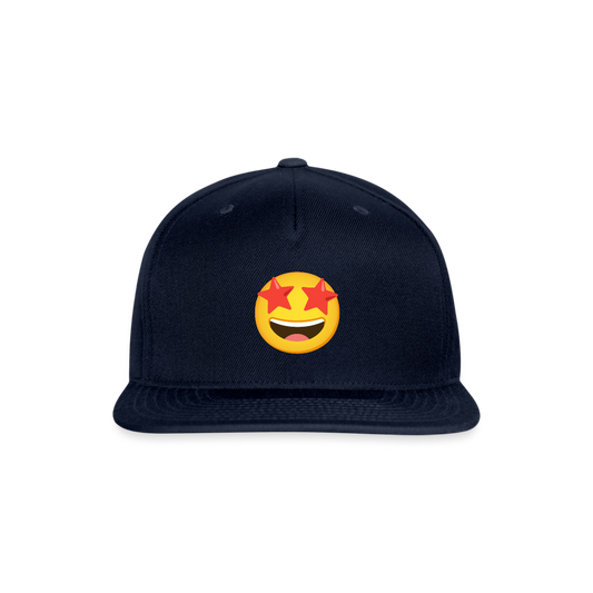 🤩 Star-Struck (Google Noto Color Emoji) Snapback Baseball Cap - navy