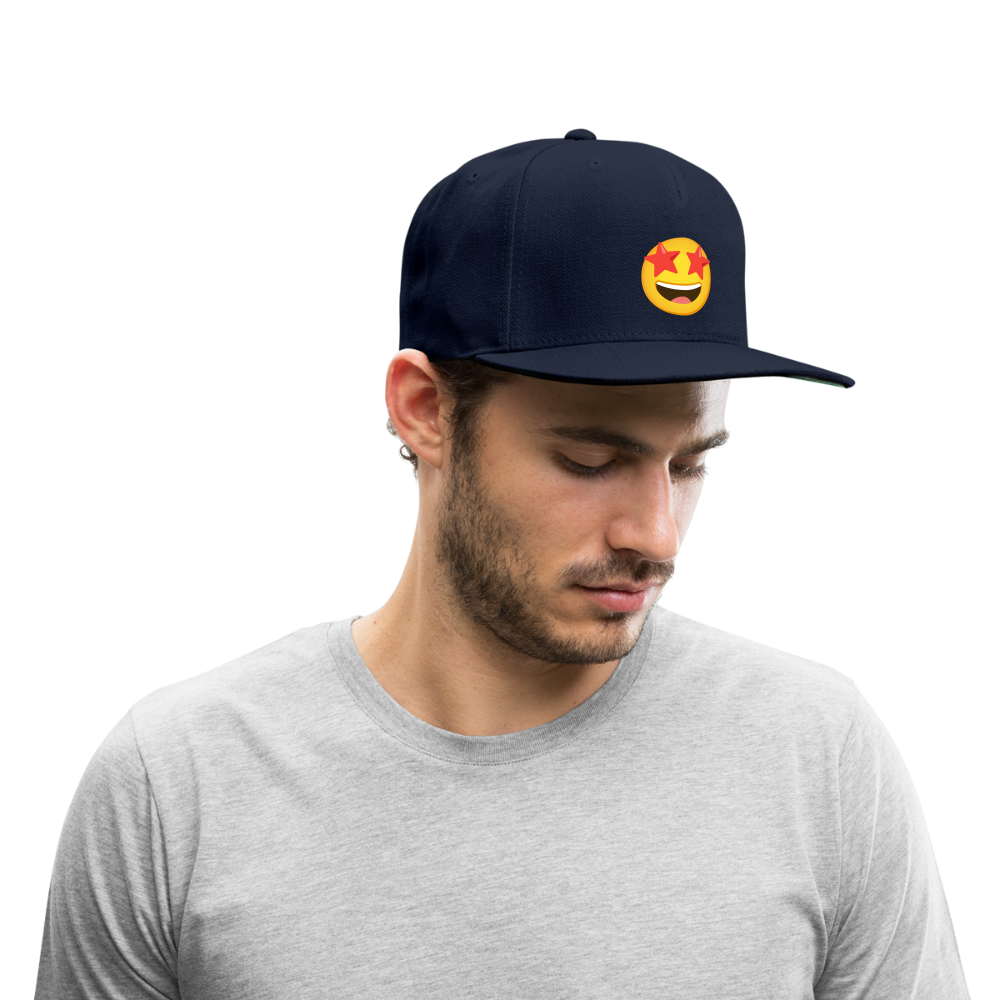 🤩 Star-Struck (Google Noto Color Emoji) Snapback Baseball Cap - navy