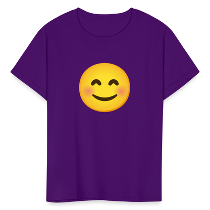 😊 Smiling Face with Smiling Eyes (Google Noto Color Emoji) Kids' T-Shirt - purple