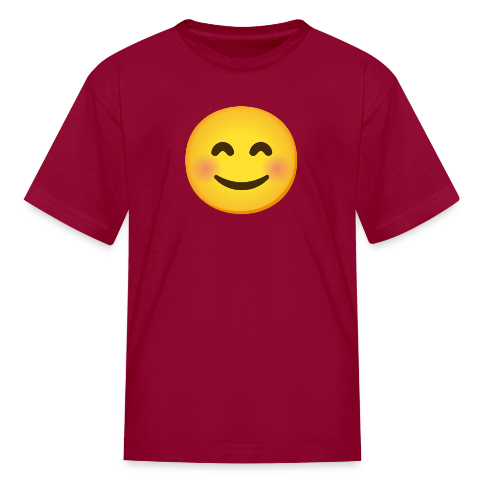 😊 Smiling Face with Smiling Eyes (Google Noto Color Emoji) Kids' T-Shirt - dark red