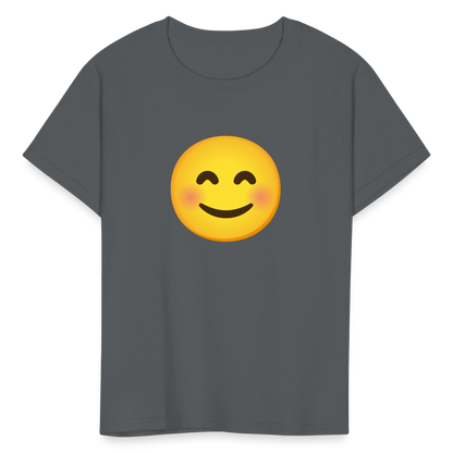 😊 Smiling Face with Smiling Eyes (Google Noto Color Emoji) Kids' T-Shirt - charcoal