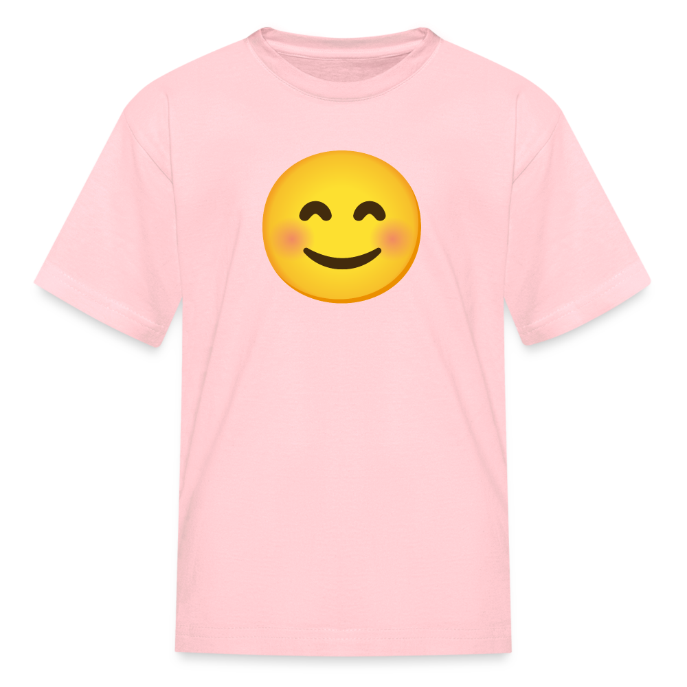 😊 Smiling Face with Smiling Eyes (Google Noto Color Emoji) Kids' T-Shirt - pink