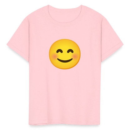 😊 Smiling Face with Smiling Eyes (Google Noto Color Emoji) Kids' T-Shirt - pink