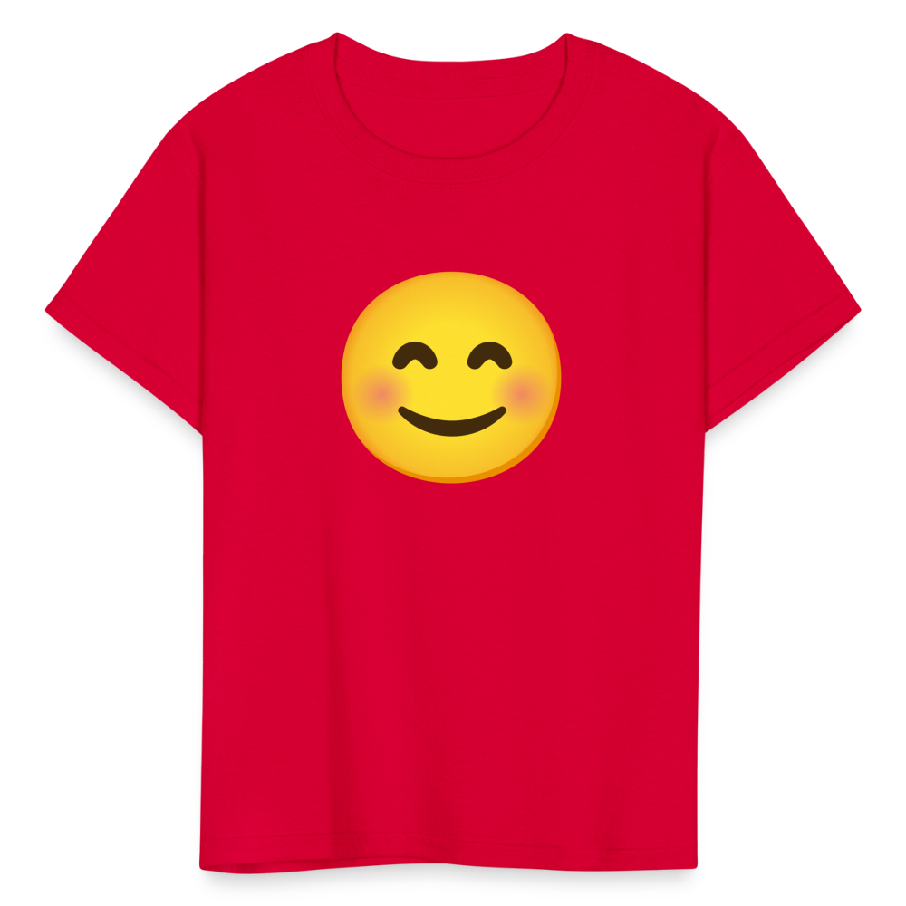 😊 Smiling Face with Smiling Eyes (Google Noto Color Emoji) Kids' T-Shirt - red