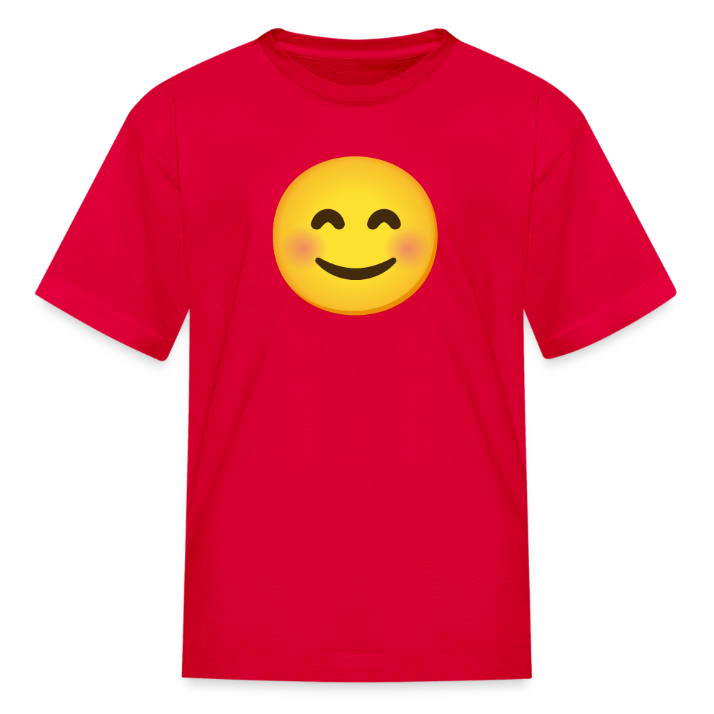 😊 Smiling Face with Smiling Eyes (Google Noto Color Emoji) Kids' T-Shirt - red