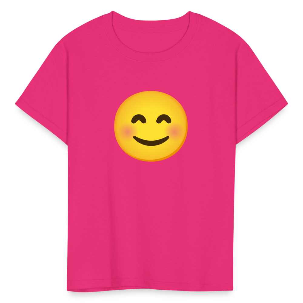 😊 Smiling Face with Smiling Eyes (Google Noto Color Emoji) Kids' T-Shirt - fuchsia