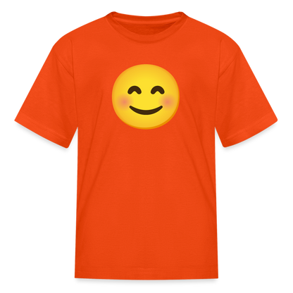 😊 Smiling Face with Smiling Eyes (Google Noto Color Emoji) Kids' T-Shirt - orange