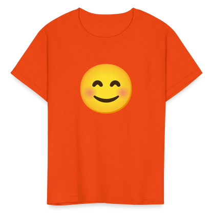 😊 Smiling Face with Smiling Eyes (Google Noto Color Emoji) Kids' T-Shirt - orange