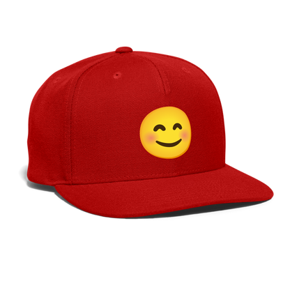 😊 Smiling Face with Smiling Eyes (Google Noto Color Emoji) Snapback Baseball Cap - red