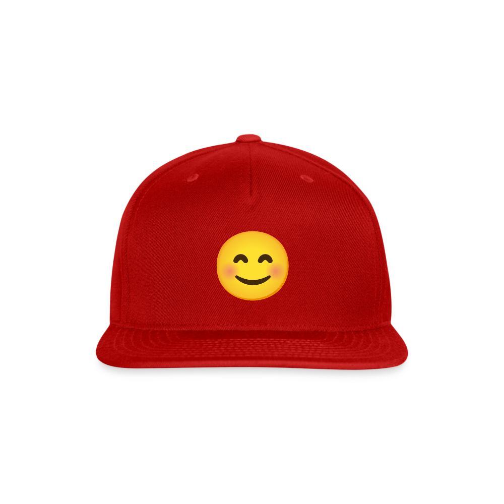 😊 Smiling Face with Smiling Eyes (Google Noto Color Emoji) Snapback Baseball Cap - red
