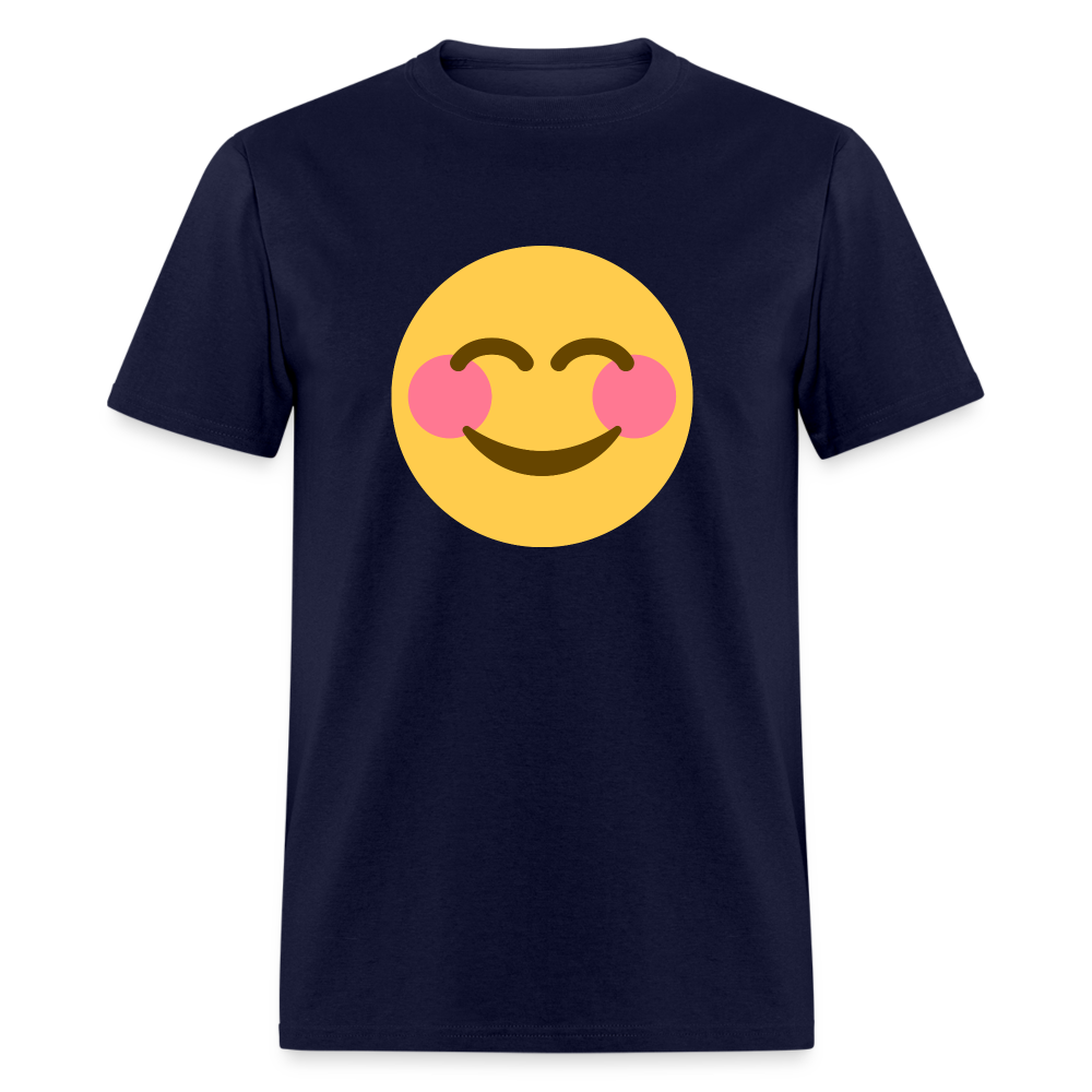 😊 Smiling Face with Smiling Eyes (Twemoji) Unisex Classic T-Shirt - navy