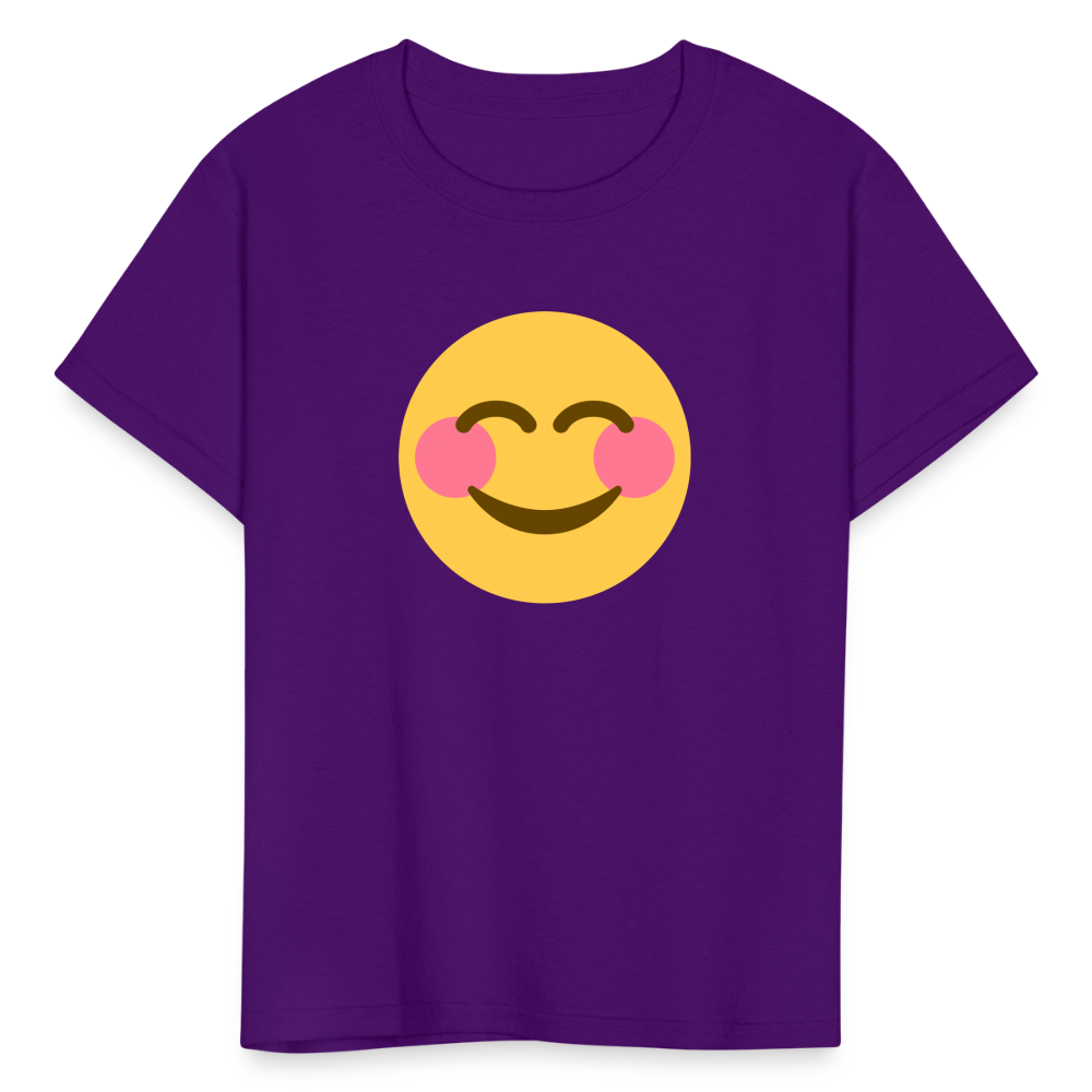 😊 Smiling Face with Smiling Eyes (Twemoji) Kids' T-Shirt - purple