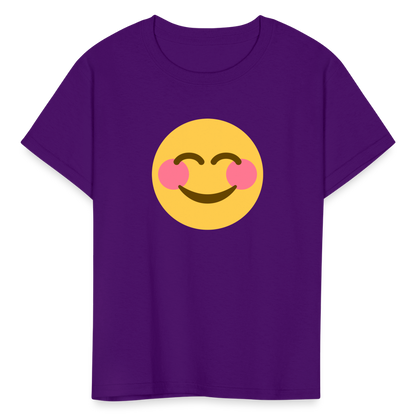 😊 Smiling Face with Smiling Eyes (Twemoji) Kids' T-Shirt - purple