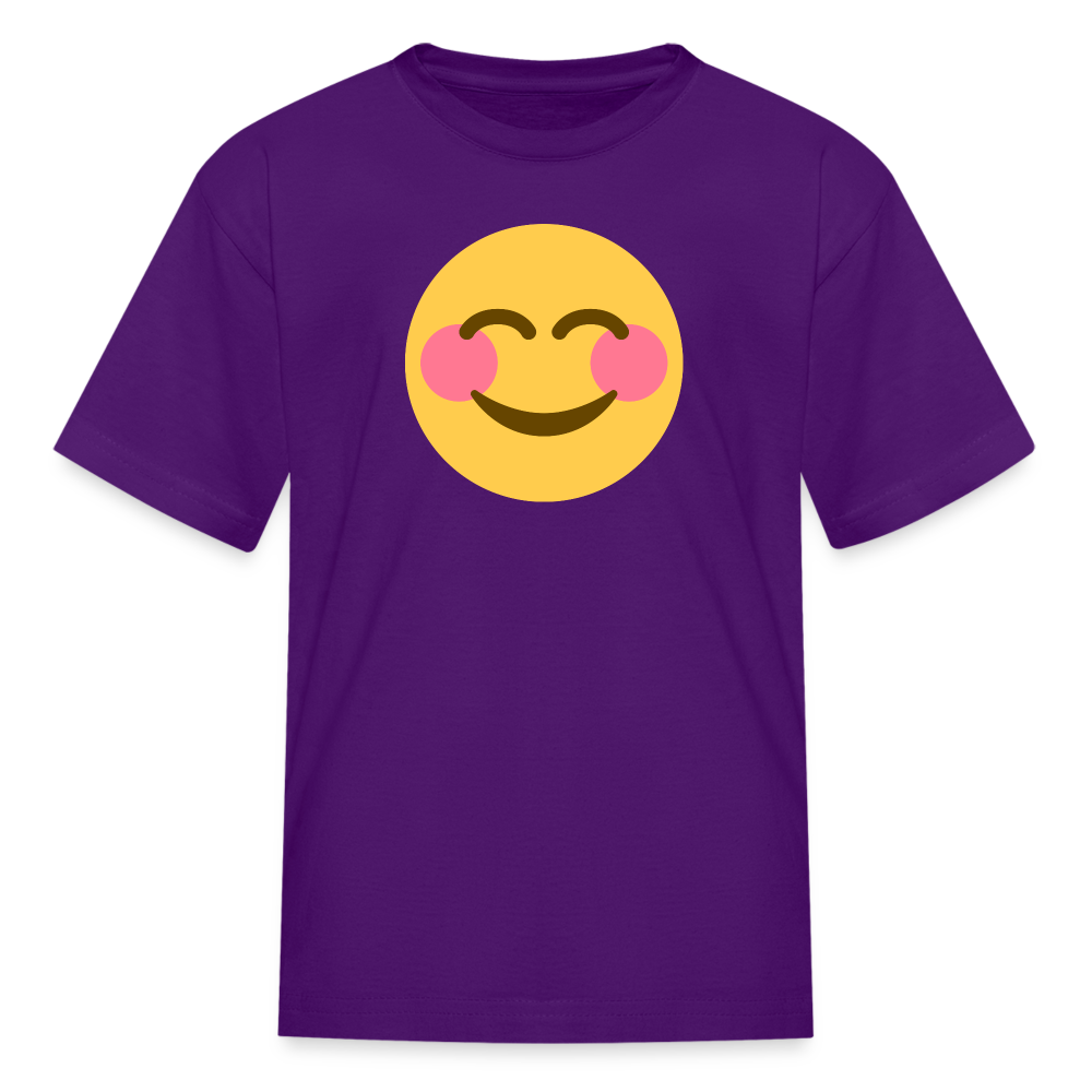 😊 Smiling Face with Smiling Eyes (Twemoji) Kids' T-Shirt - purple