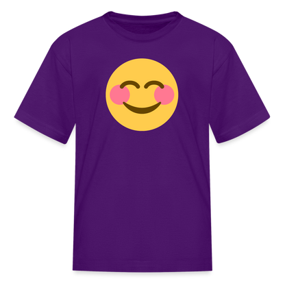 😊 Smiling Face with Smiling Eyes (Twemoji) Kids' T-Shirt - purple