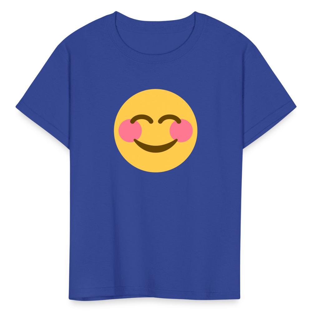 😊 Smiling Face with Smiling Eyes (Twemoji) Kids' T-Shirt - royal blue