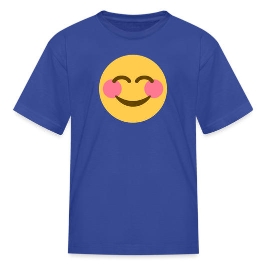 😊 Smiling Face with Smiling Eyes (Twemoji) Kids' T-Shirt - royal blue