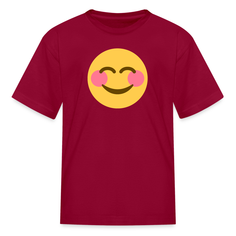 😊 Smiling Face with Smiling Eyes (Twemoji) Kids' T-Shirt - dark red