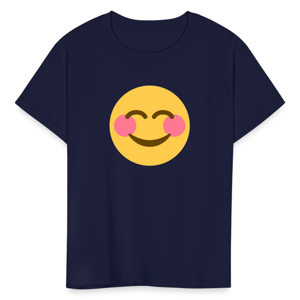😊 Smiling Face with Smiling Eyes (Twemoji) Kids' T-Shirt - navy