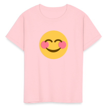 😊 Smiling Face with Smiling Eyes (Twemoji) Kids' T-Shirt - pink