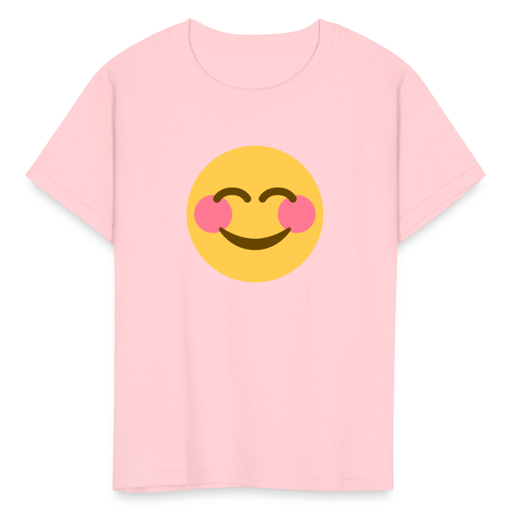 😊 Smiling Face with Smiling Eyes (Twemoji) Kids' T-Shirt - pink