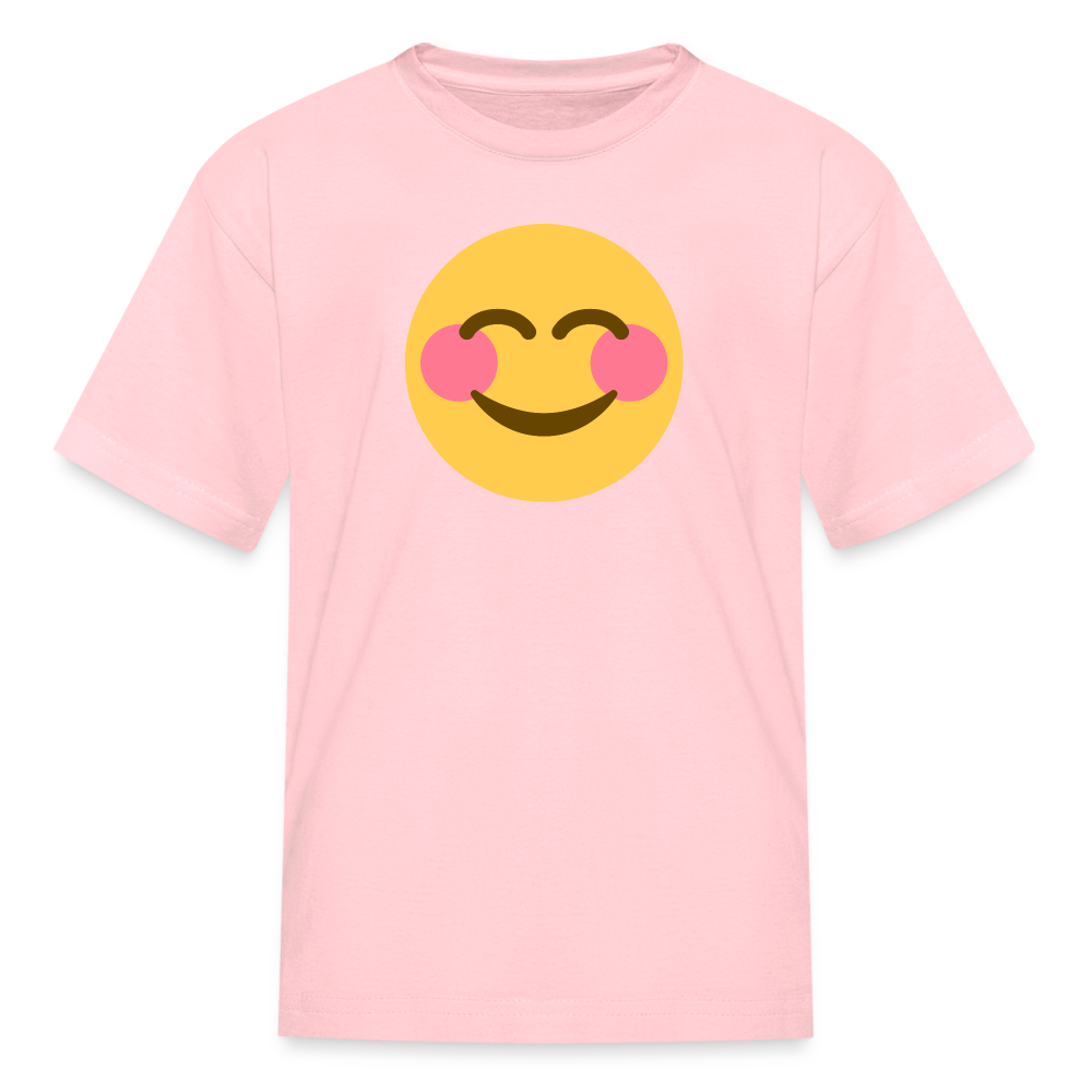 😊 Smiling Face with Smiling Eyes (Twemoji) Kids' T-Shirt - pink