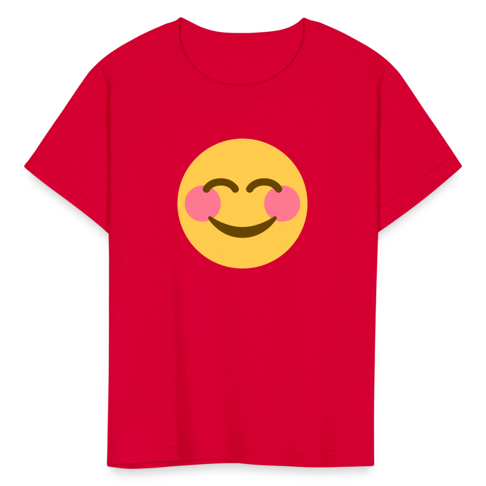 😊 Smiling Face with Smiling Eyes (Twemoji) Kids' T-Shirt - red