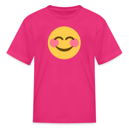 😊 Smiling Face with Smiling Eyes (Twemoji) Kids' T-Shirt - fuchsia