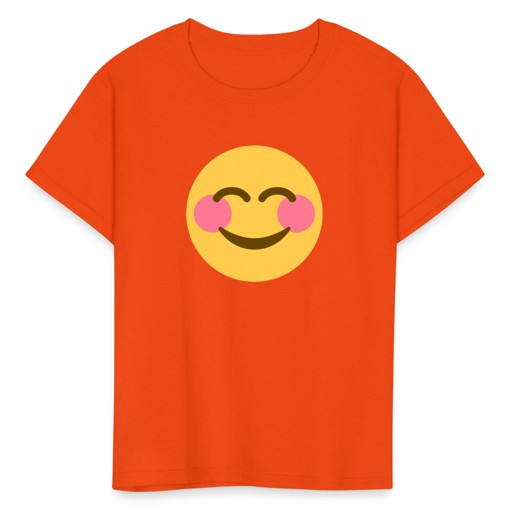 😊 Smiling Face with Smiling Eyes (Twemoji) Kids' T-Shirt - orange