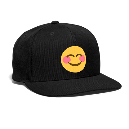 😊 Smiling Face with Smiling Eyes (Twemoji) Snapback Baseball Cap - black