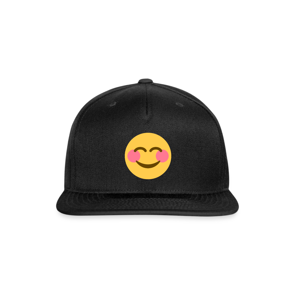 😊 Smiling Face with Smiling Eyes (Twemoji) Snapback Baseball Cap - black