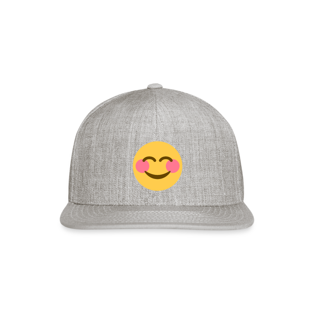 😊 Smiling Face with Smiling Eyes (Twemoji) Snapback Baseball Cap - heather gray