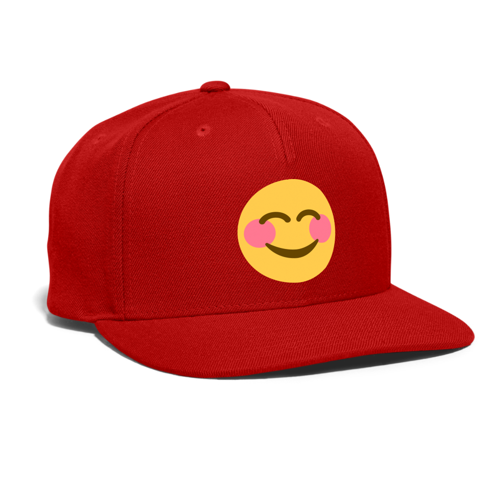 😊 Smiling Face with Smiling Eyes (Twemoji) Snapback Baseball Cap - red