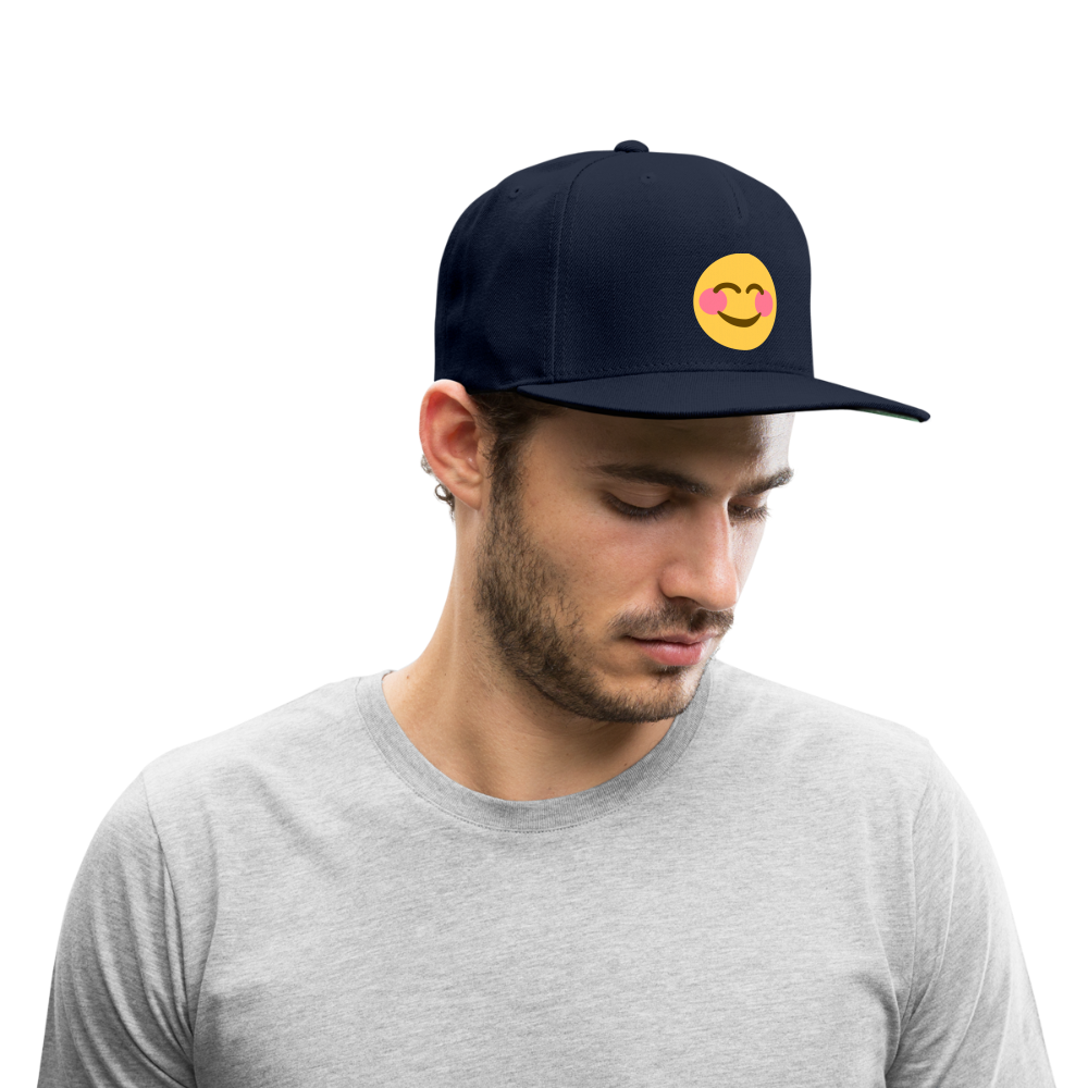 😊 Smiling Face with Smiling Eyes (Twemoji) Snapback Baseball Cap - navy