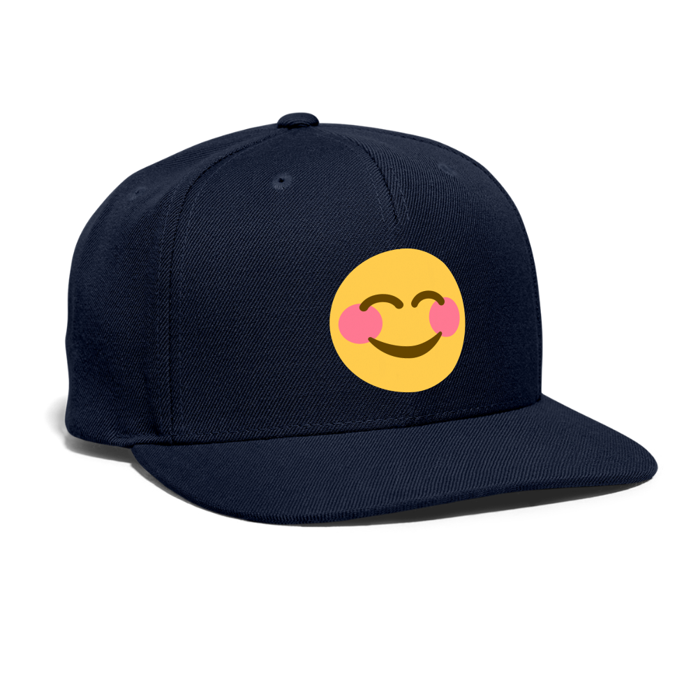 😊 Smiling Face with Smiling Eyes (Twemoji) Snapback Baseball Cap - navy