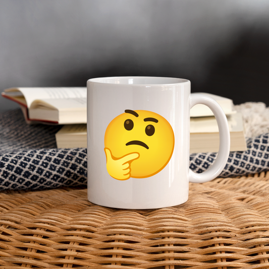 🤔 Thinking Face (Noto Color Emoji) Coffee/Tea Mug - white