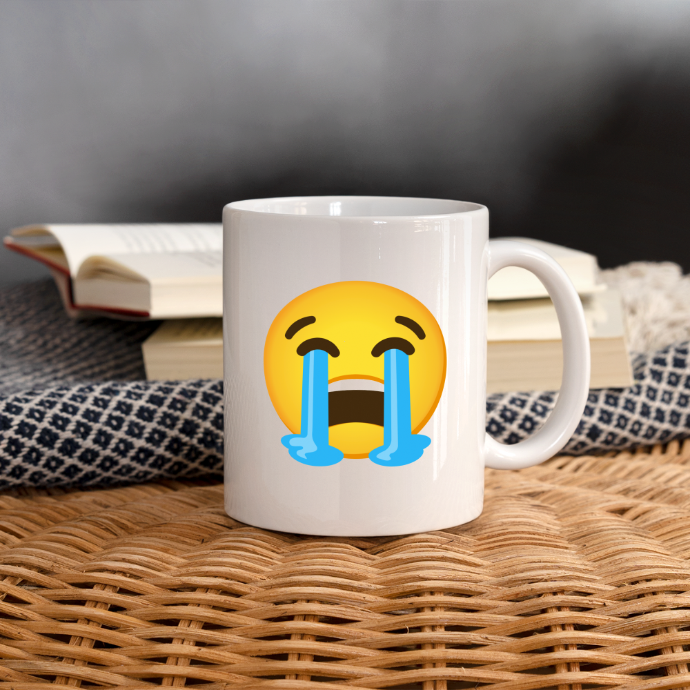 😭 Loudly Crying Face (Noto Color Emoji) Coffee/Tea Mug - white