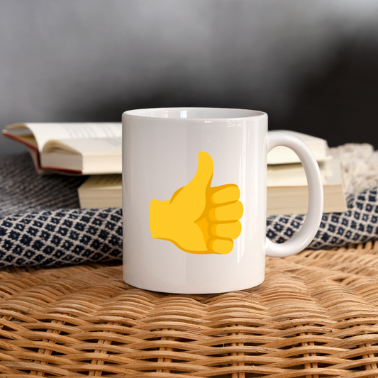 👍 Thumbs Up (Noto Color Emoji) Coffee/Tea Mug - white