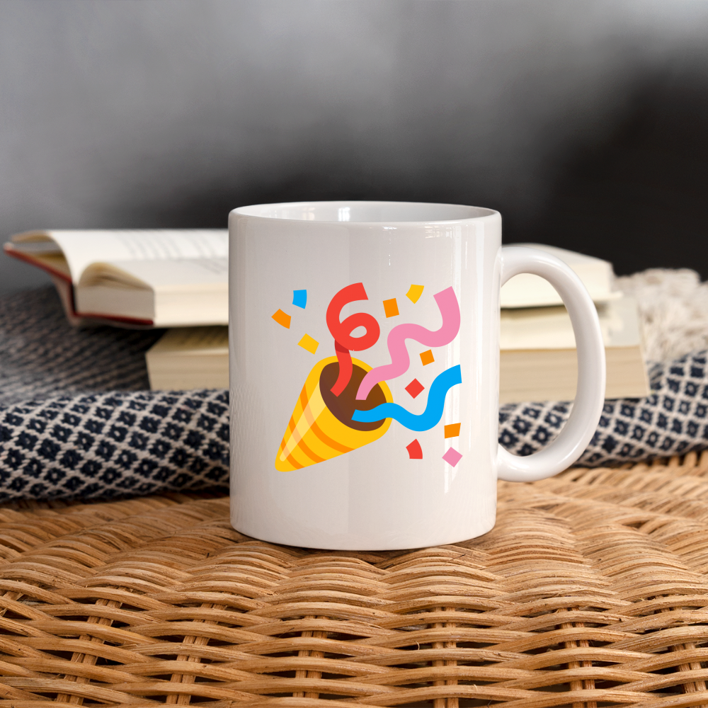 🎉 Party Popper (Noto Color Emoji) Coffee/Tea Mug - white